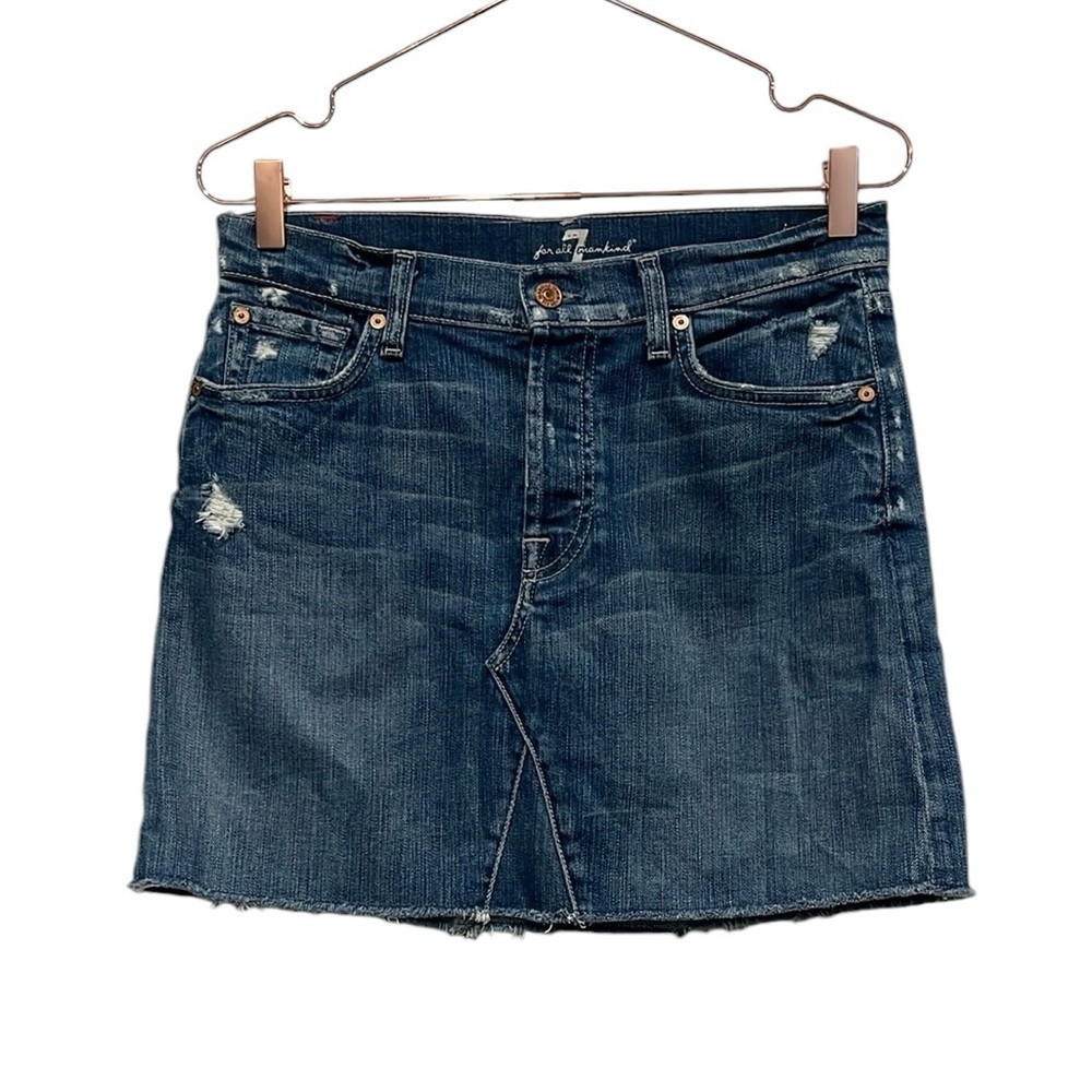 Blue Denim Mini Skirt - Picture 5 of 10